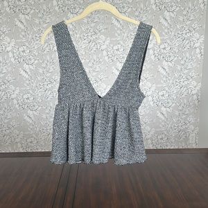 Urban Outfitters Grey Knit Plunging V Neck Top